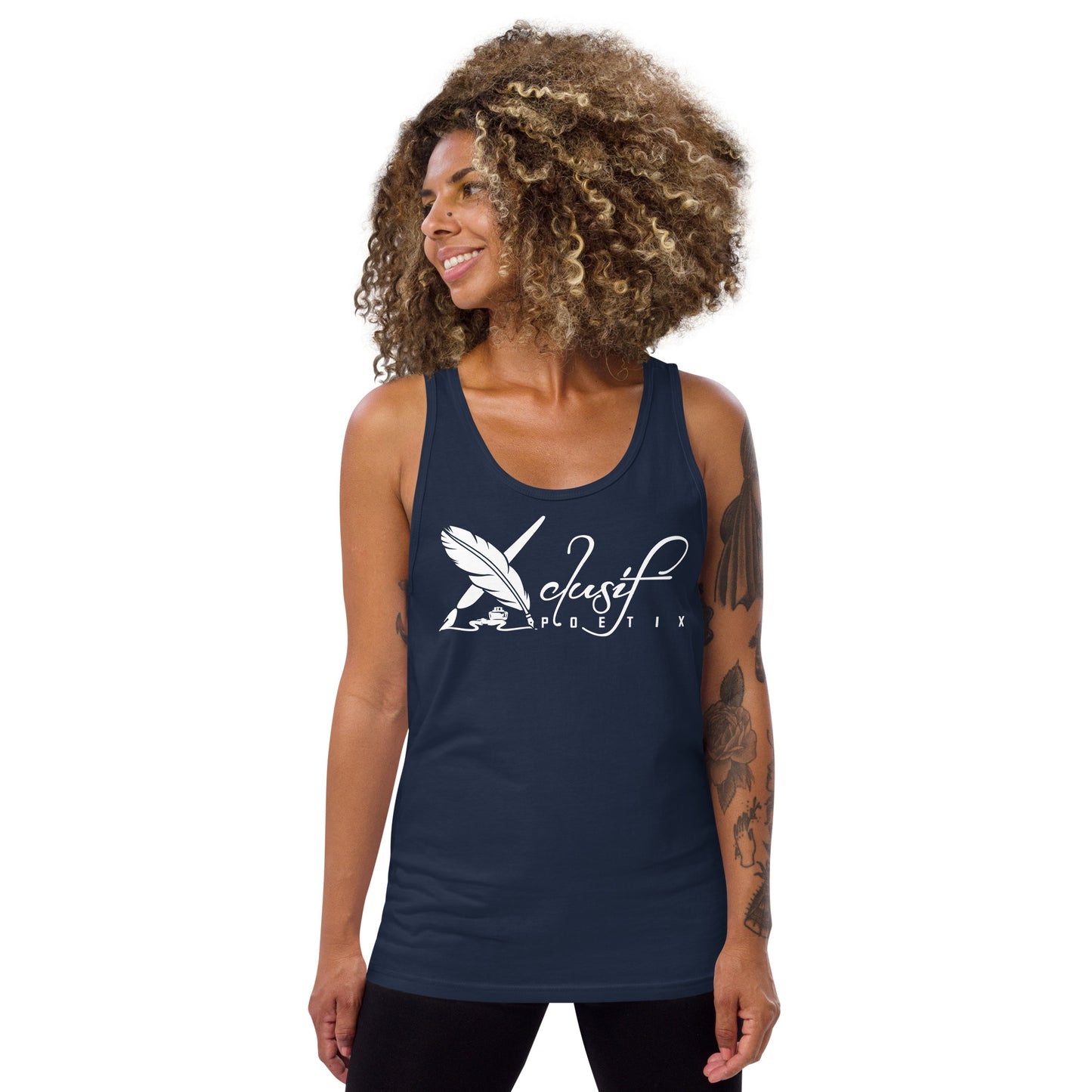 XCLUSIF POETIX WHITE LOGO Unisex Tank Top