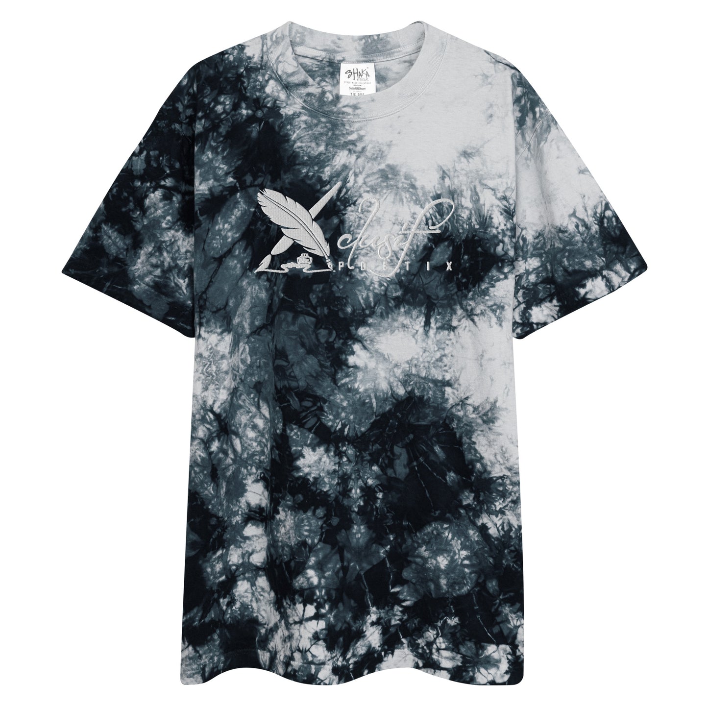 XCLUSIF POETIX WHITE LOGO Oversized tie-dye t-shirt