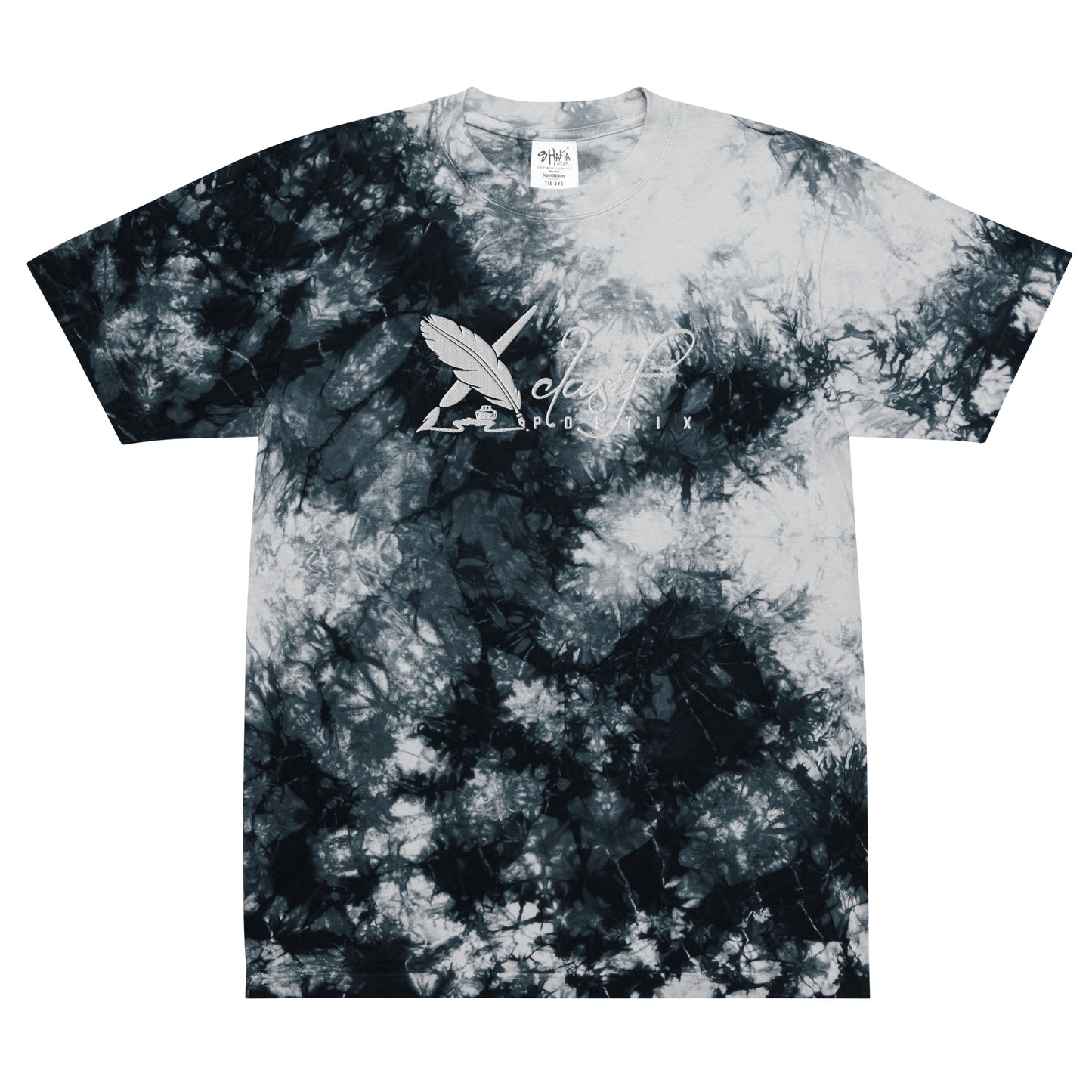 XCLUSIF POETIX WHITE LOGO Oversized tie-dye t-shirt