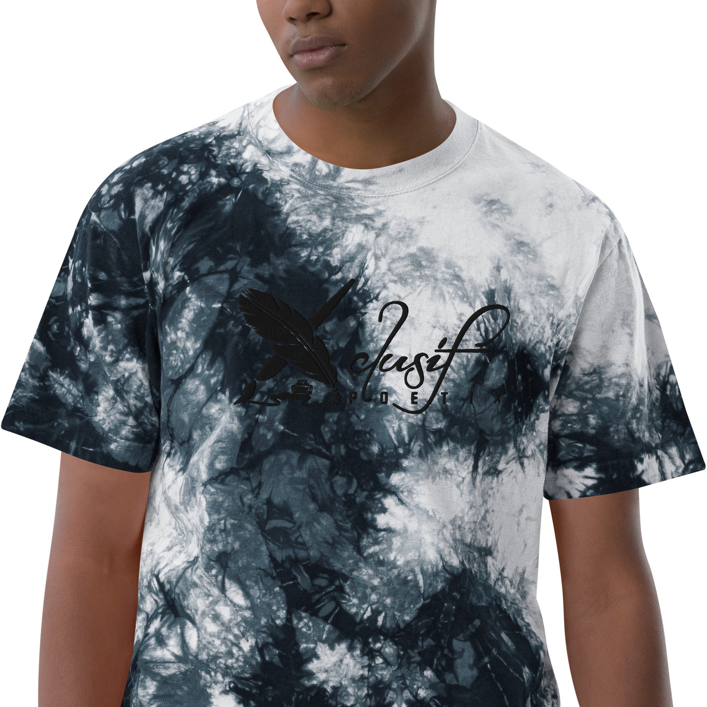 XCLUSIF POETIX BLACK LOGO Oversized tie-dye t-shirt