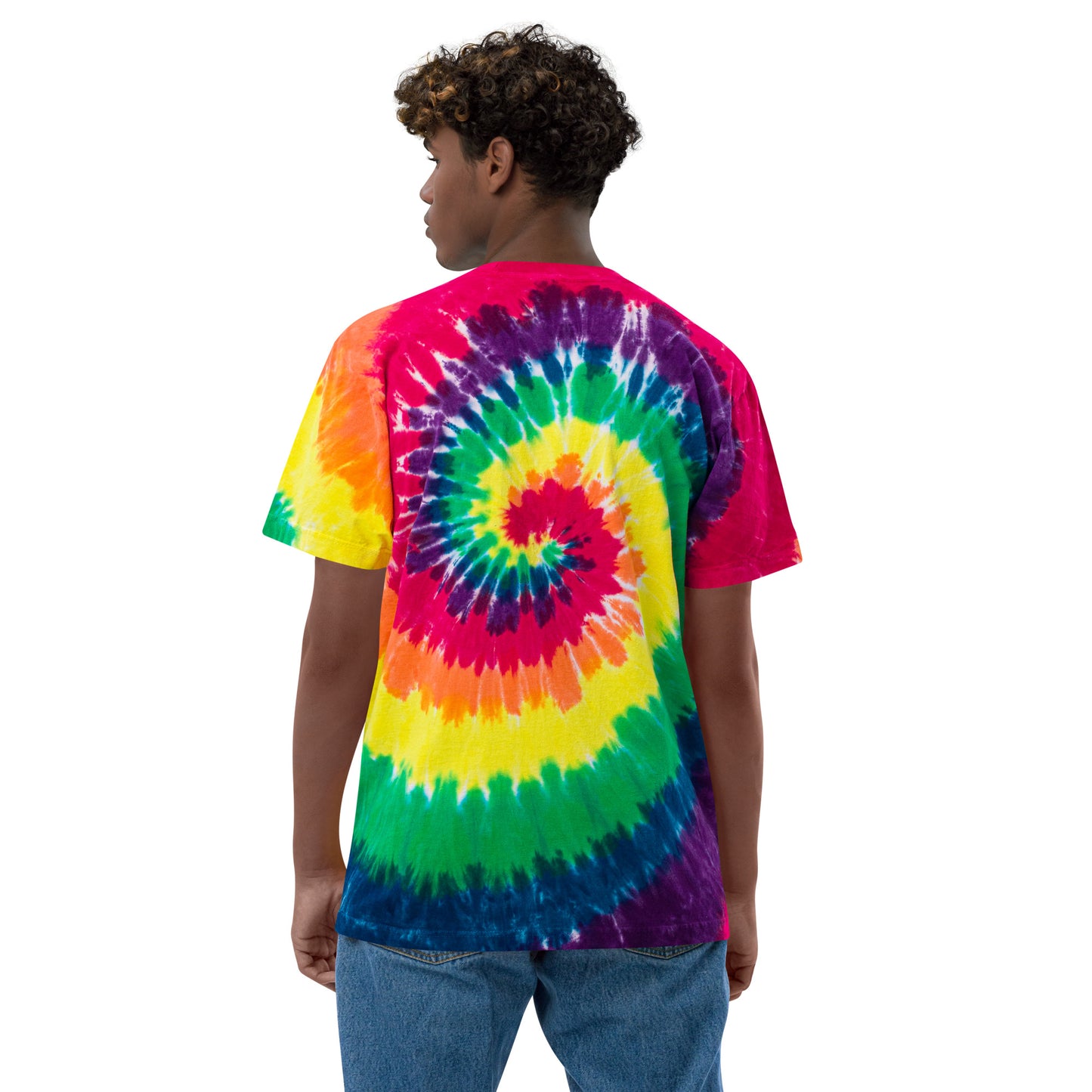 XCLUSIF POETIX WHITE LOGO Oversized tie-dye t-shirt