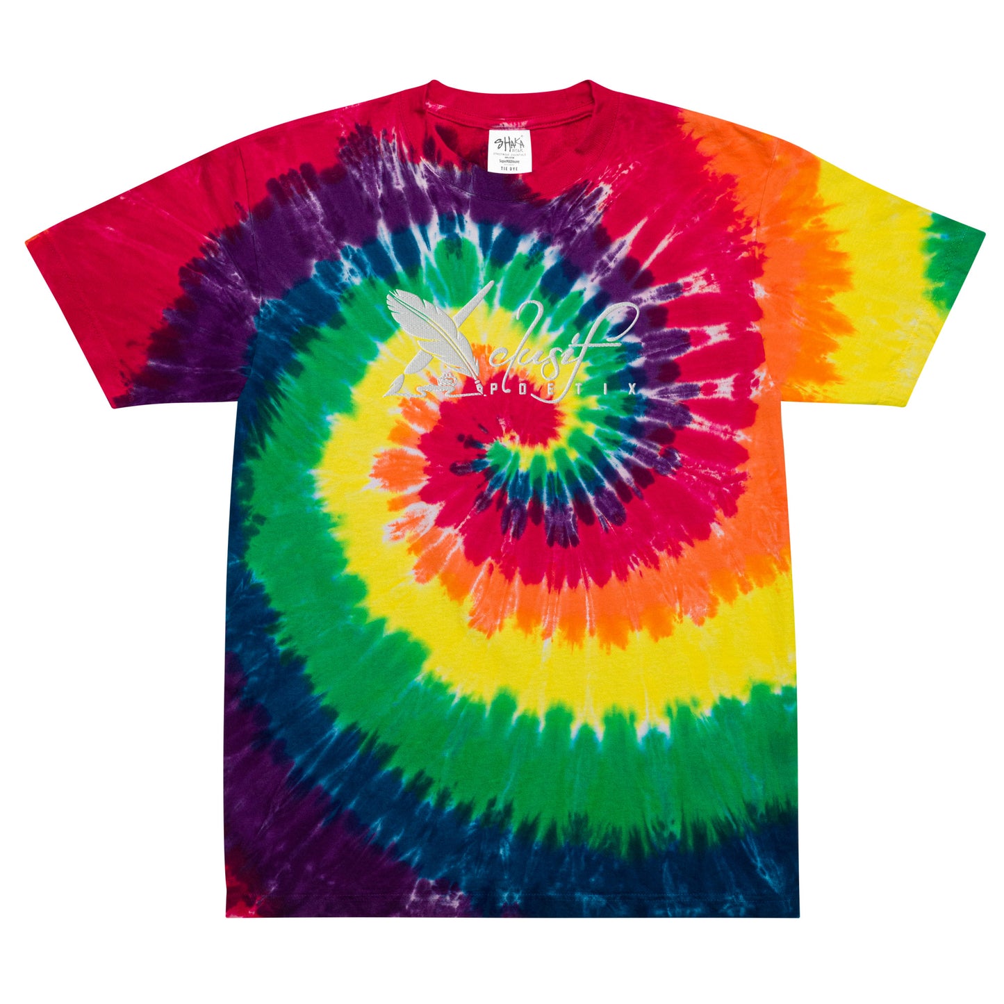 XCLUSIF POETIX WHITE LOGO Oversized tie-dye t-shirt