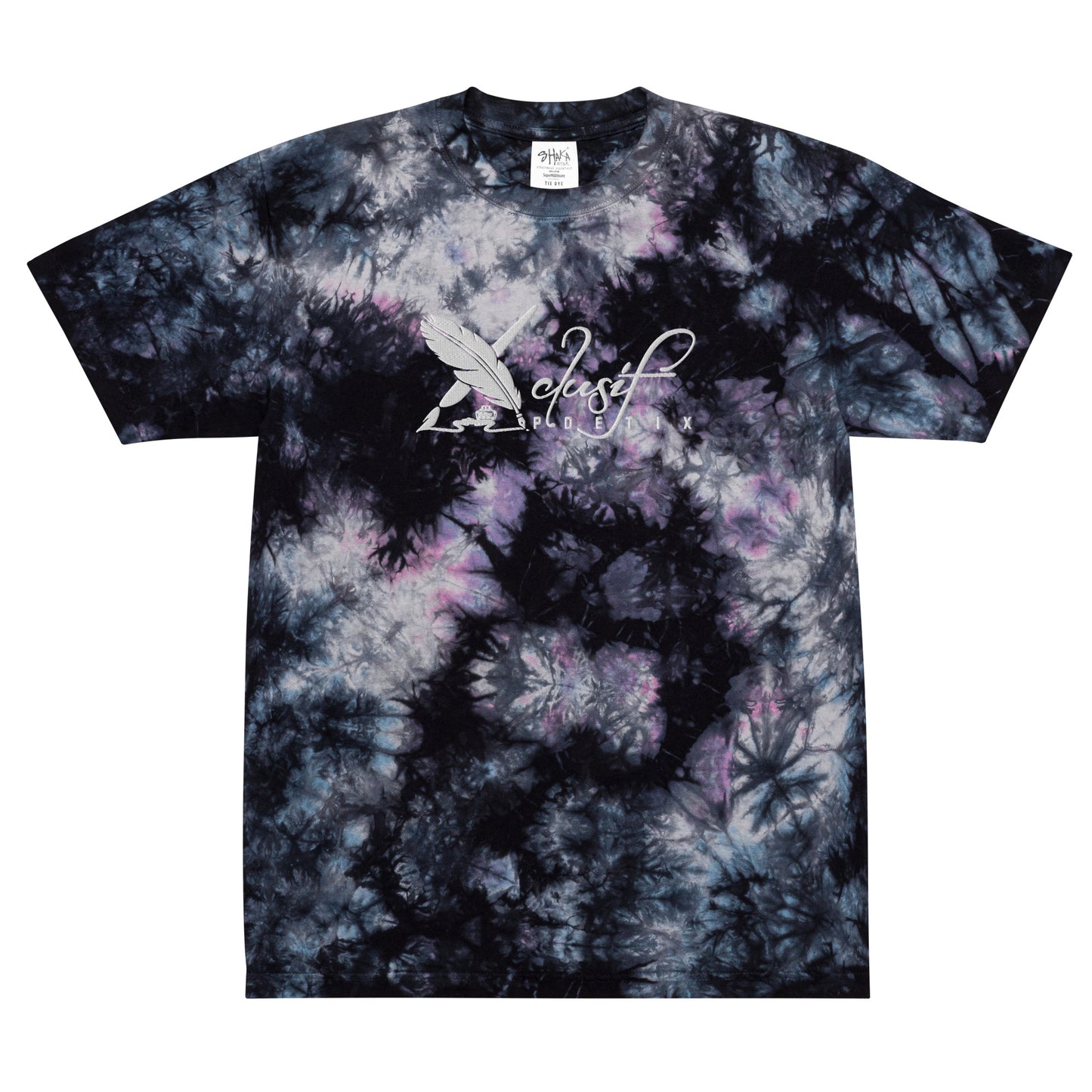 XCLUSIF POETIX WHITE LOGO Oversized tie-dye t-shirt