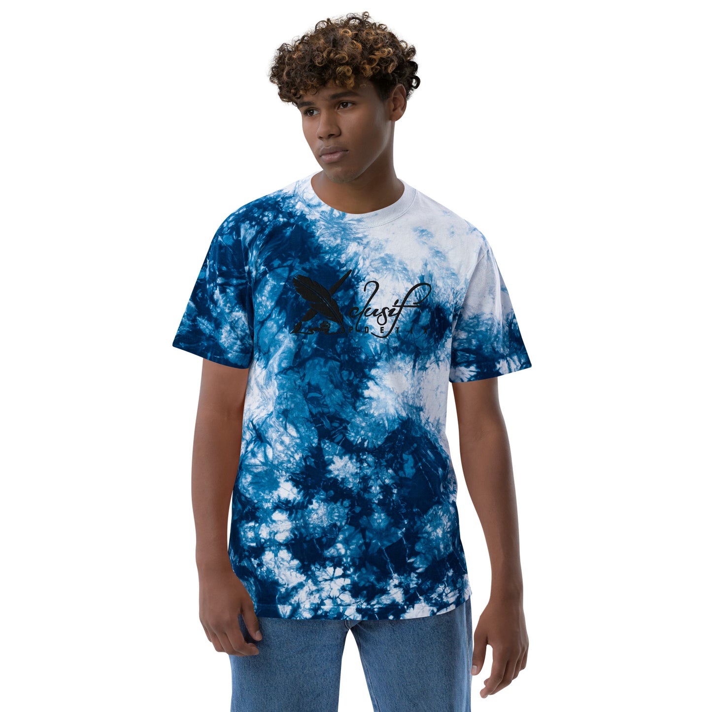 XCLUSIF POETIX BLACK LOGO Oversized tie-dye t-shirt