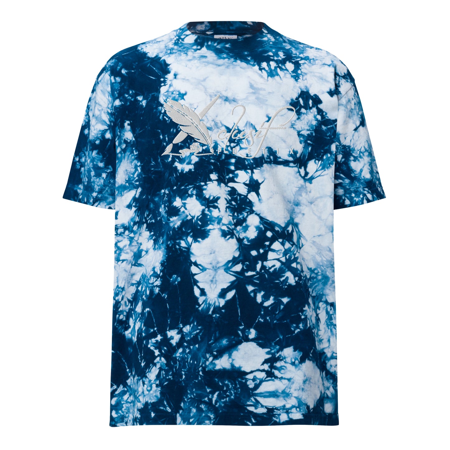 XCLUSIF POETIX WHITE LOGO Oversized tie-dye t-shirt