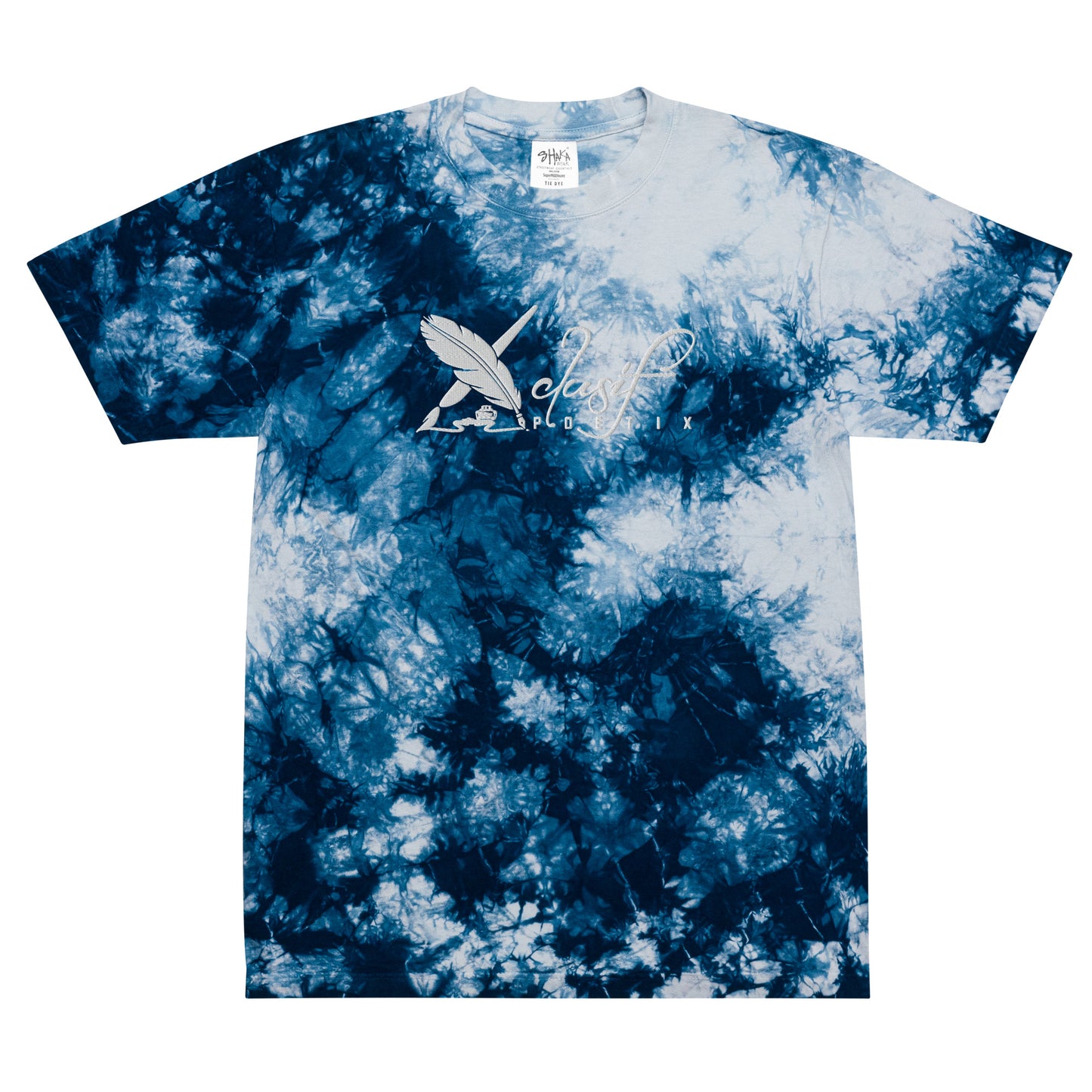 XCLUSIF POETIX WHITE LOGO Oversized tie-dye t-shirt