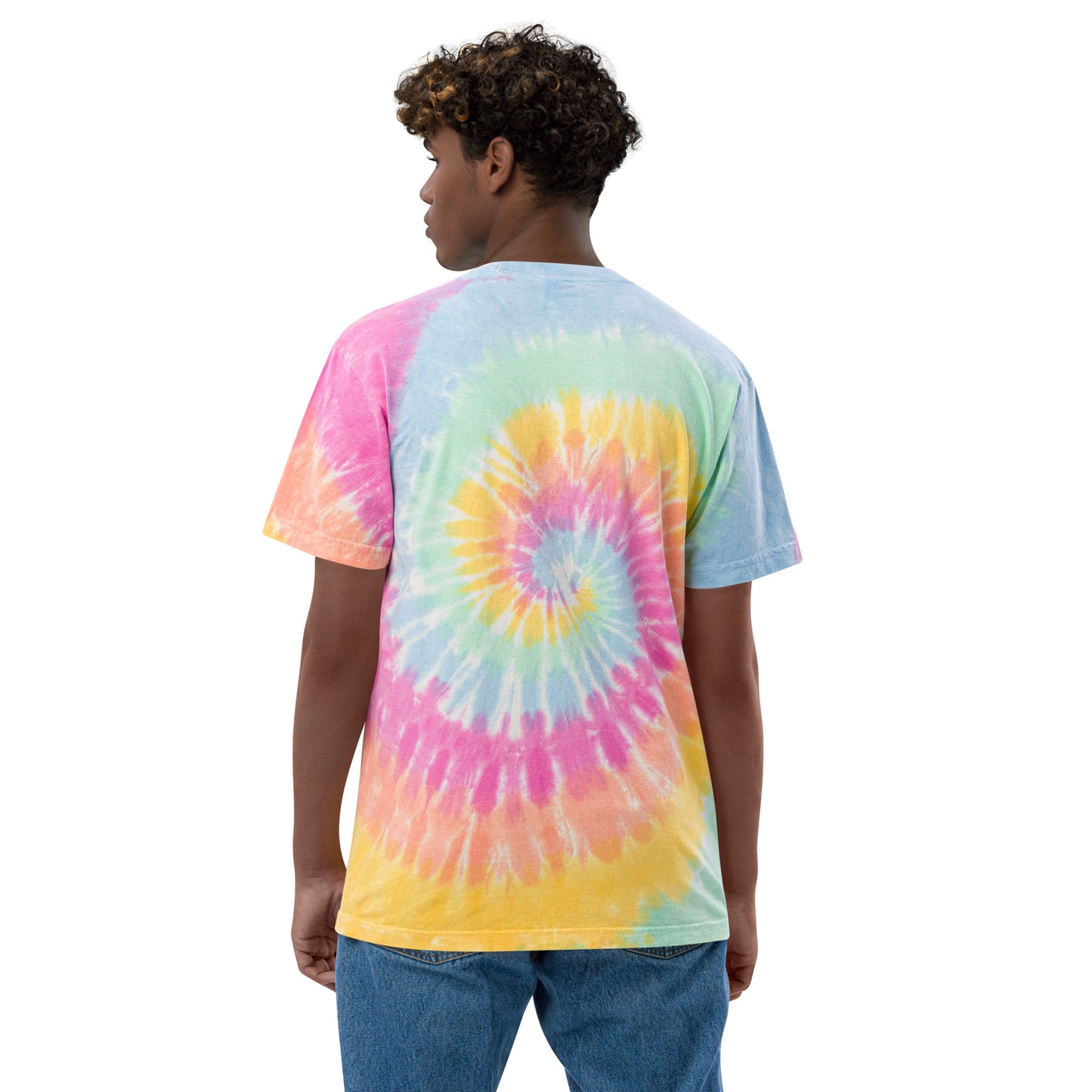 XCLUSIF POETIX WHITE LOGO Oversized tie-dye t-shirt