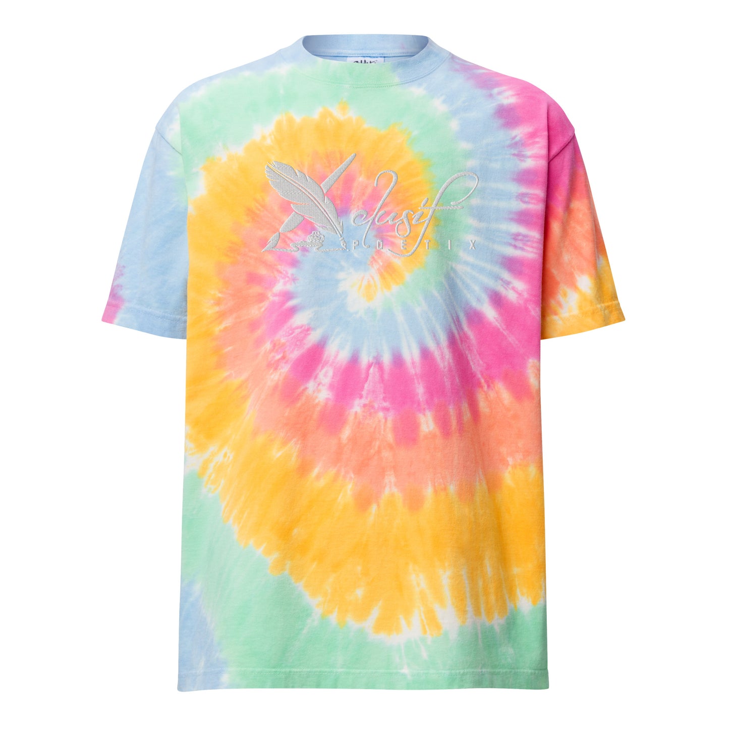 XCLUSIF POETIX WHITE LOGO Oversized tie-dye t-shirt