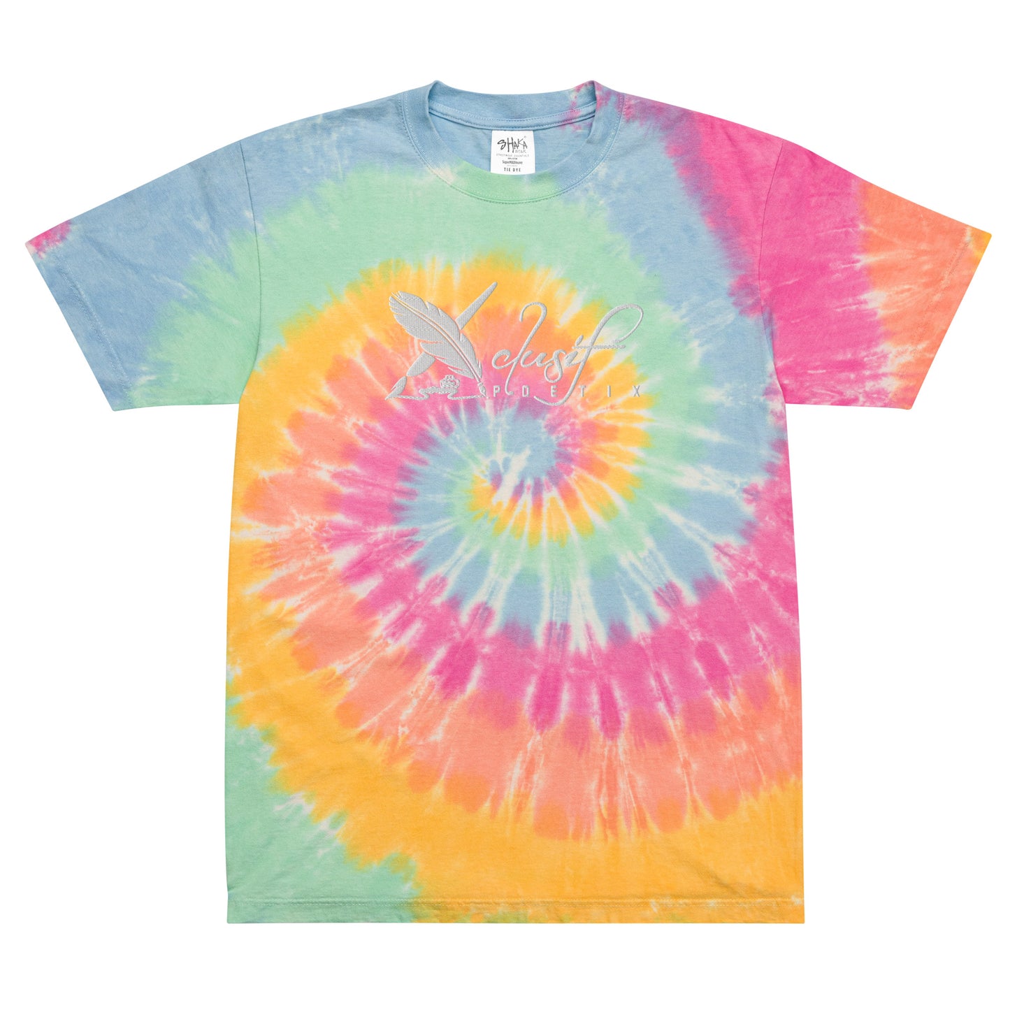 XCLUSIF POETIX WHITE LOGO Oversized tie-dye t-shirt