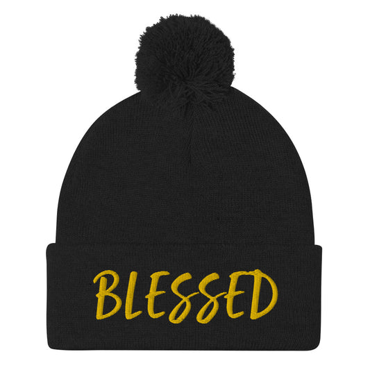 BLESSED BY XCLUSIF POETIX Pom-Pom Beanie