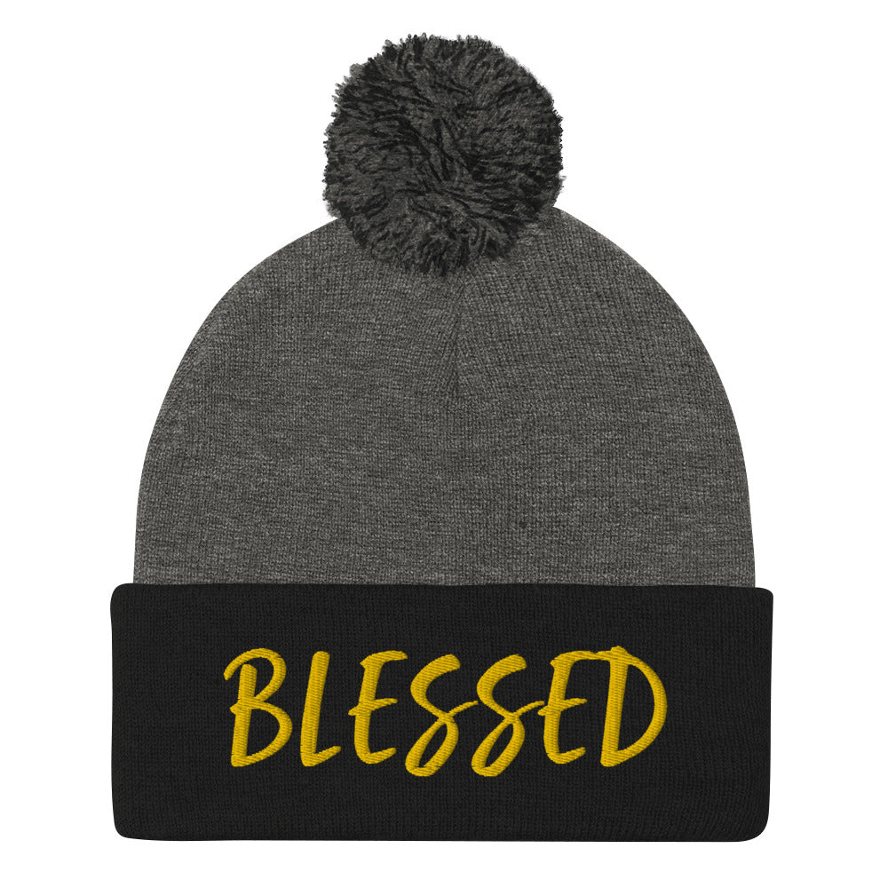 BLESSED BY XCLUSIF POETIX Pom-Pom Beanie