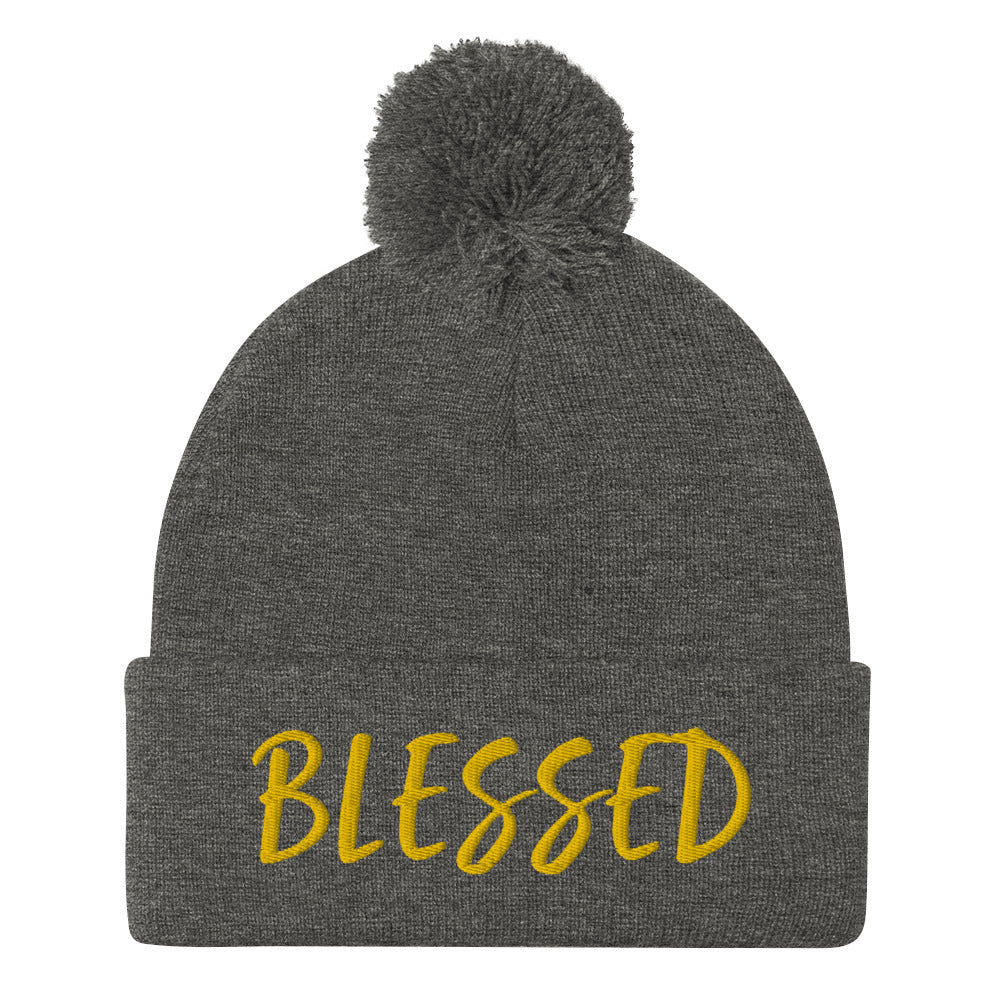 BLESSED BY XCLUSIF POETIX Pom-Pom Beanie