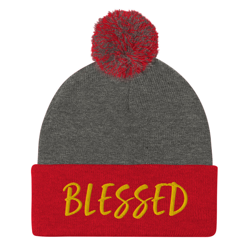 BLESSED BY XCLUSIF POETIX Pom-Pom Beanie