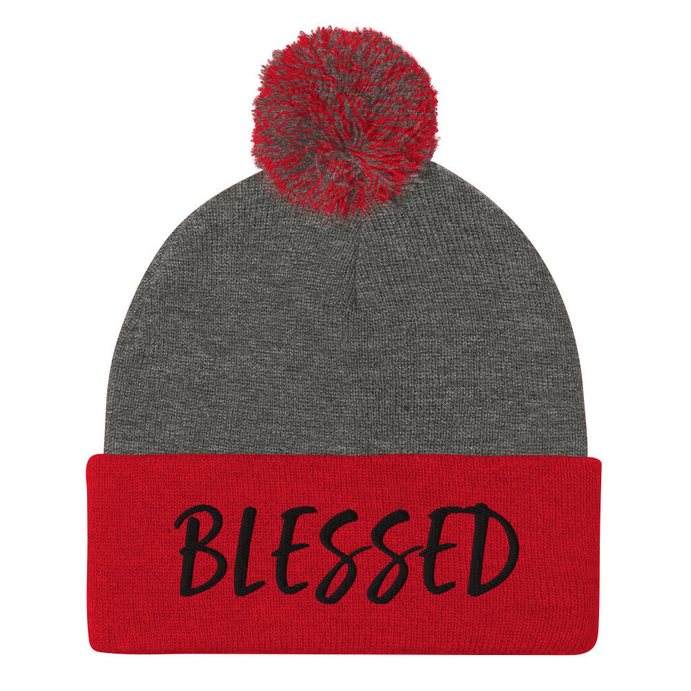 BLESSED BY XCLUSIF POETIX Pom-Pom Beanie