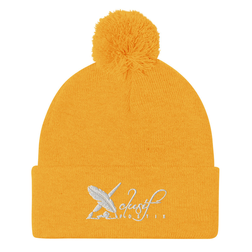 XCLUSIF POETIX WHITE LOGO Pom-Pom Beanie