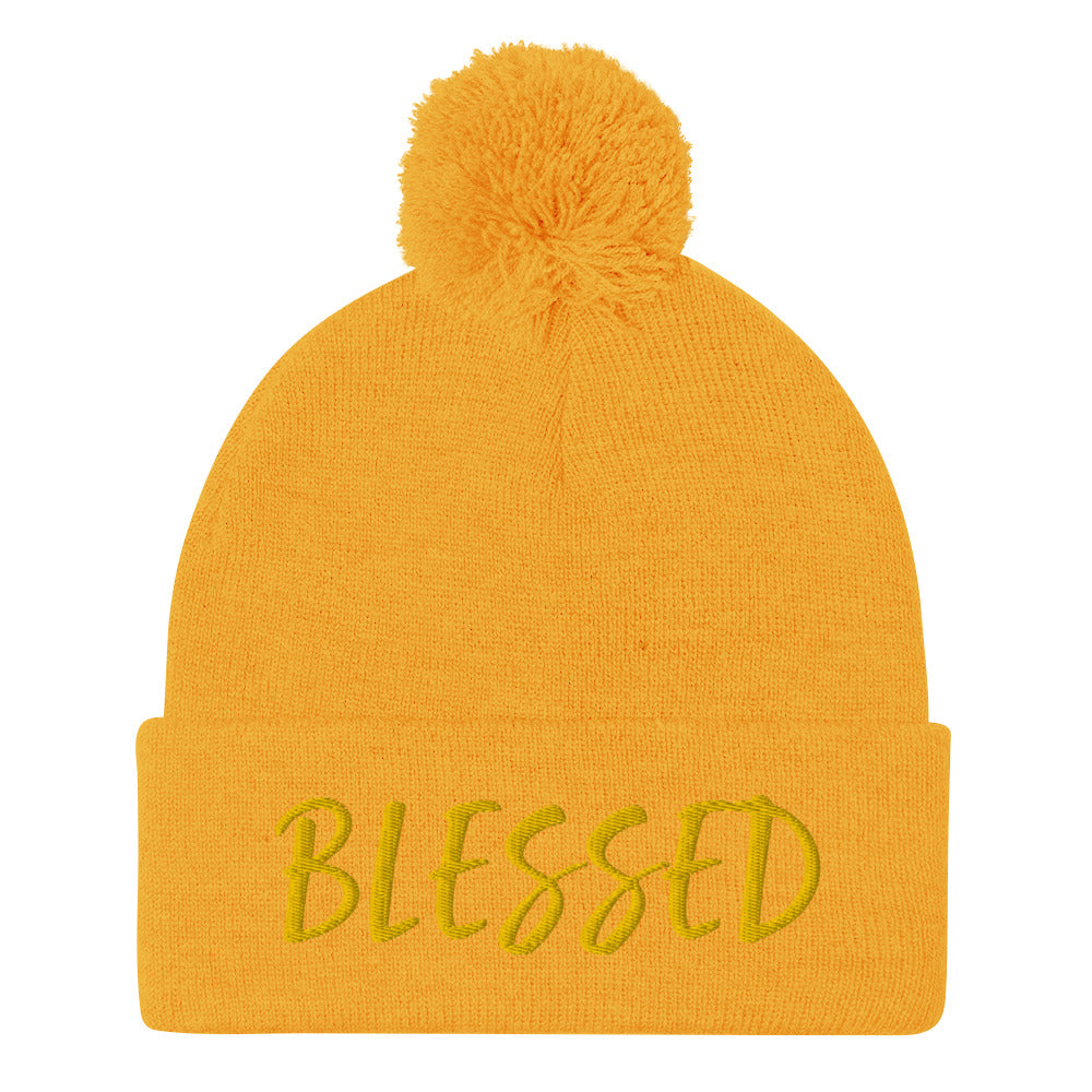 BLESSED BY XCLUSIF POETIX Pom-Pom Beanie