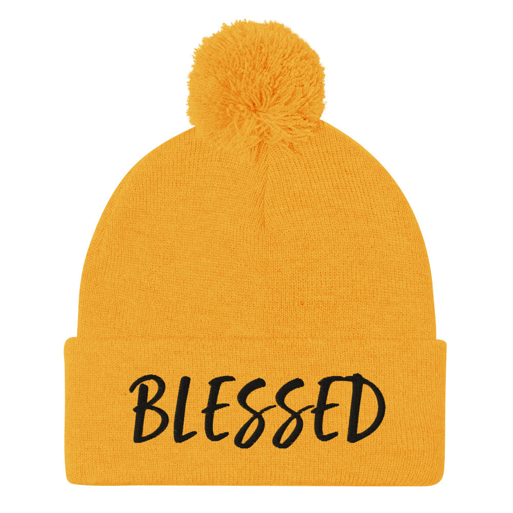 BLESSED BY XCLUSIF POETIX Pom-Pom Beanie