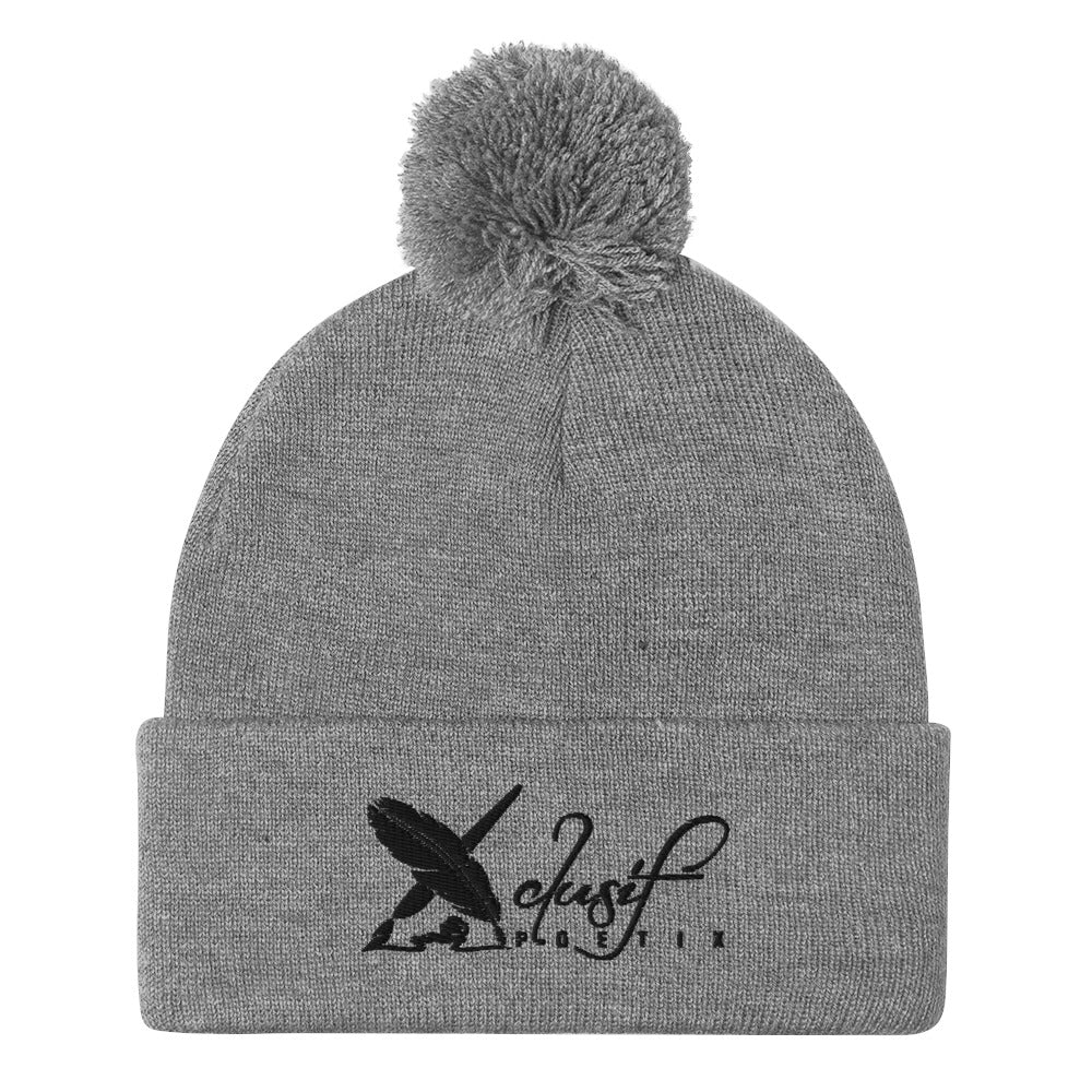 XCLUSIF POETIX BLACK LOGO Pom-Pom Beanie