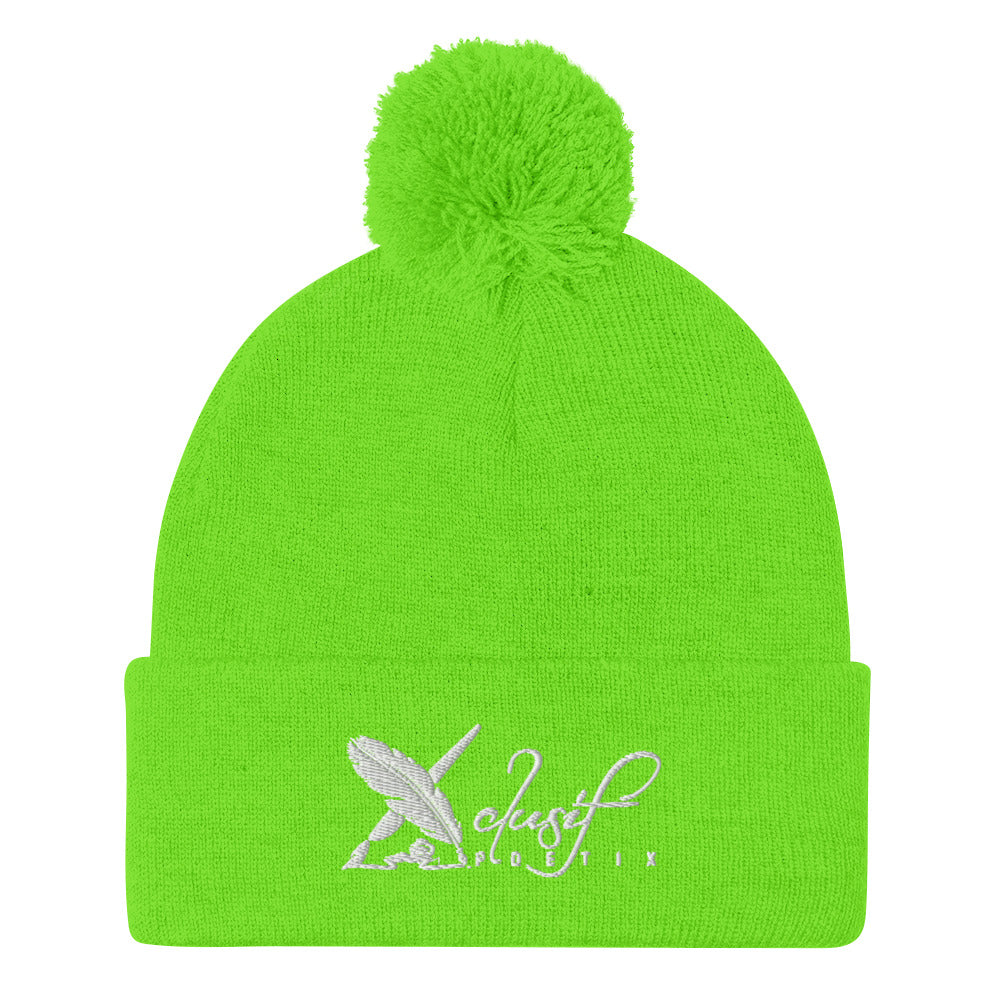 XCLUSIF POETIX WHITE LOGO Pom-Pom Beanie