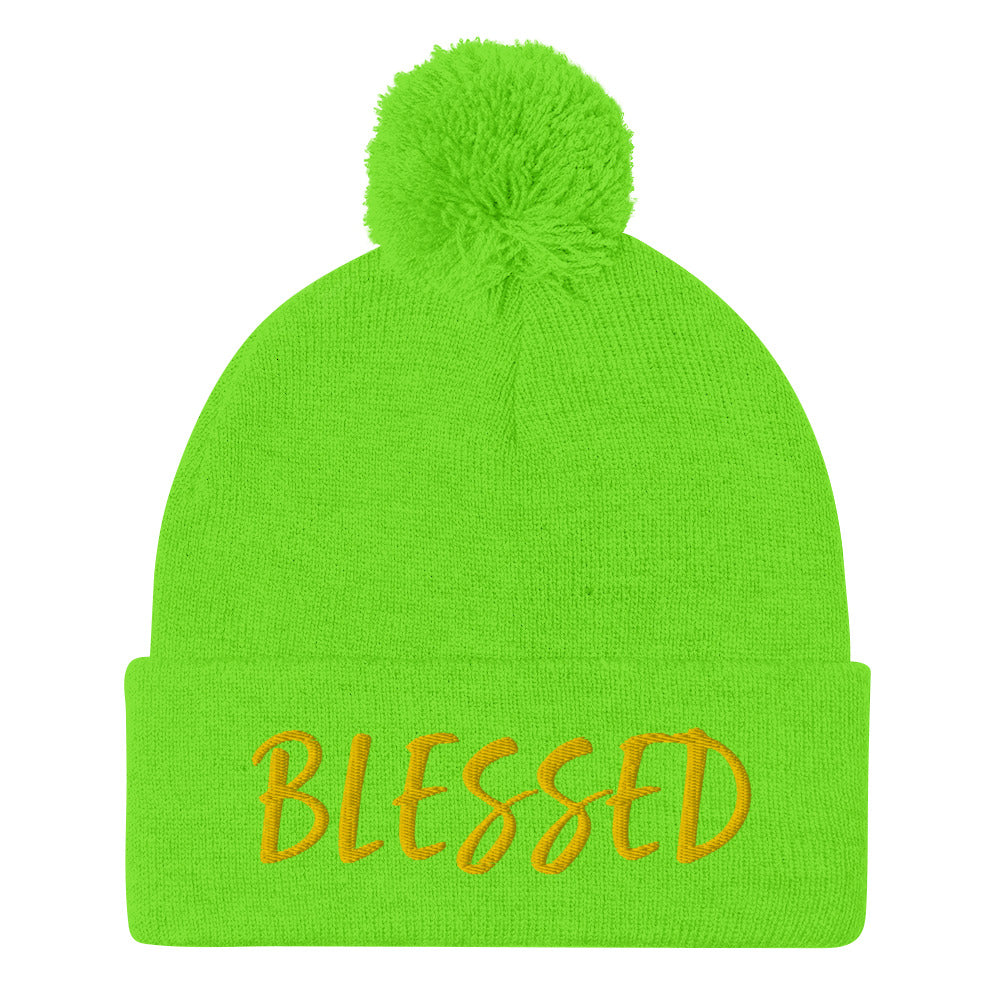 BLESSED BY XCLUSIF POETIX Pom-Pom Beanie