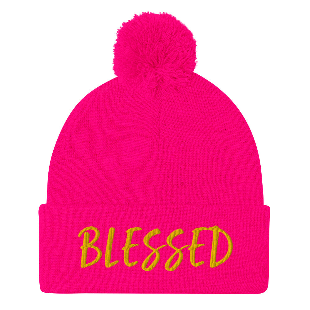 BLESSED BY XCLUSIF POETIX Pom-Pom Beanie