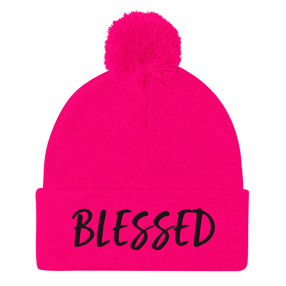 BLESSED BY XCLUSIF POETIX Pom-Pom Beanie