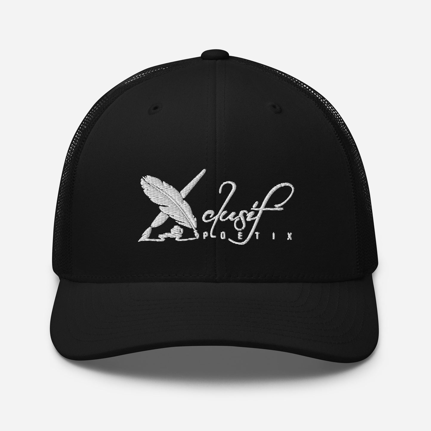 XCLUSIF POETIX WHITE LOGO Retro Trucker Cap