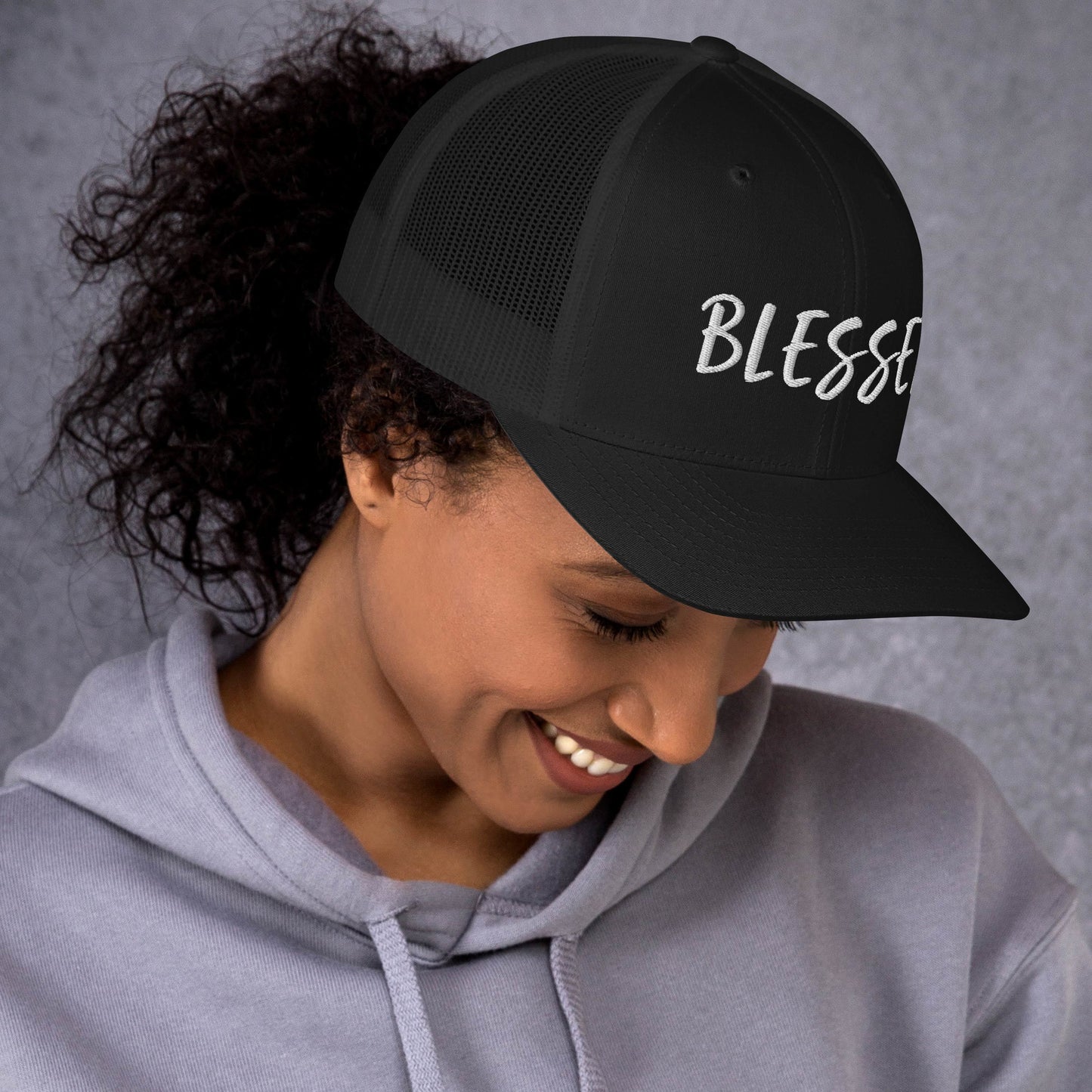 BLESSED BY XCLUSIF POETIX Trucker Cap