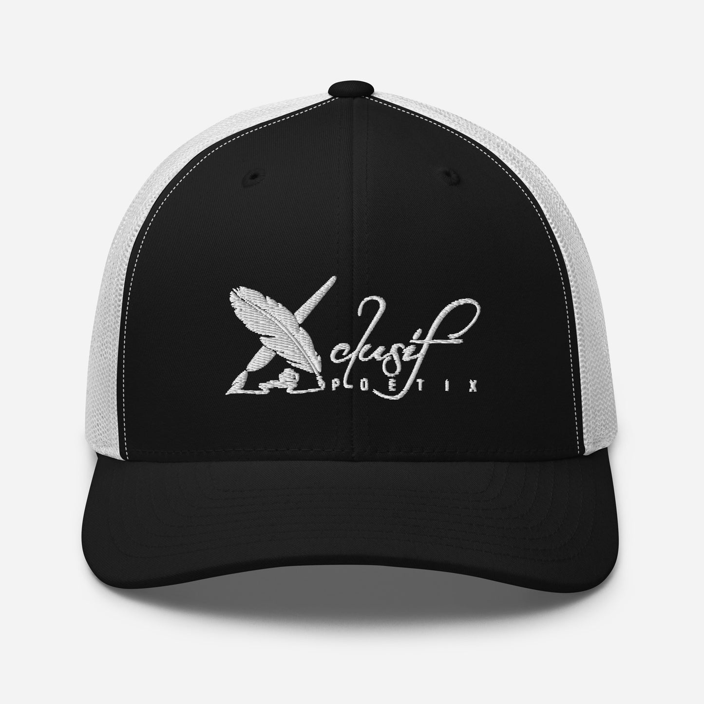 XCLUSIF POETIX WHITE LOGO Retro Trucker Cap