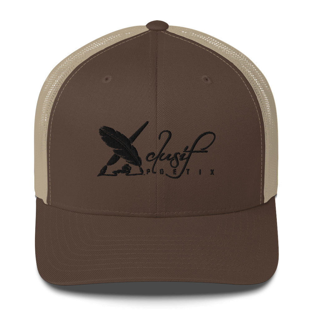 XCLUSIF POETIX BLACK LOGO Retro Trucker Cap