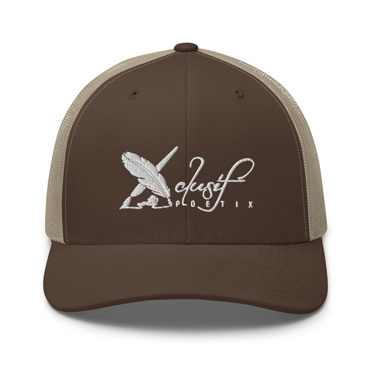 XCLUSIF POETIX WHITE LOGO Retro Trucker Cap