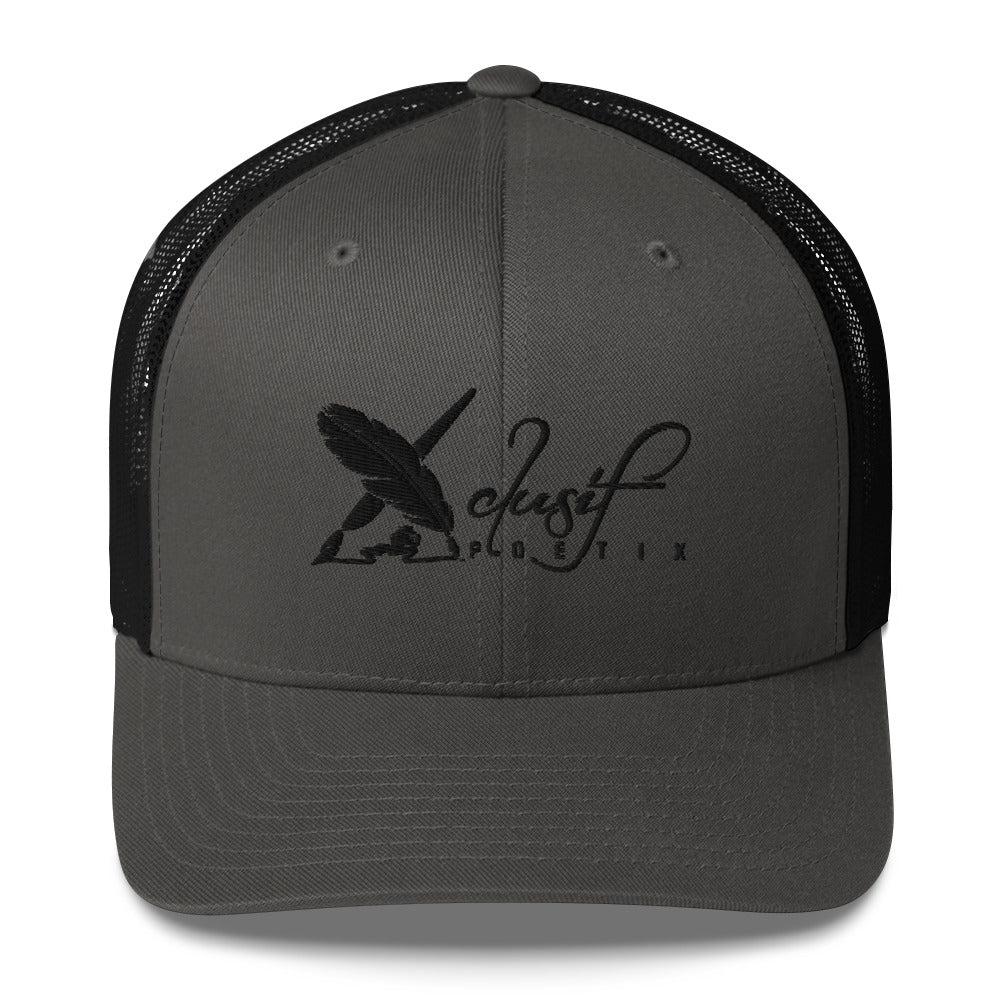 XCLUSIF POETIX BLACK LOGO Retro Trucker Cap