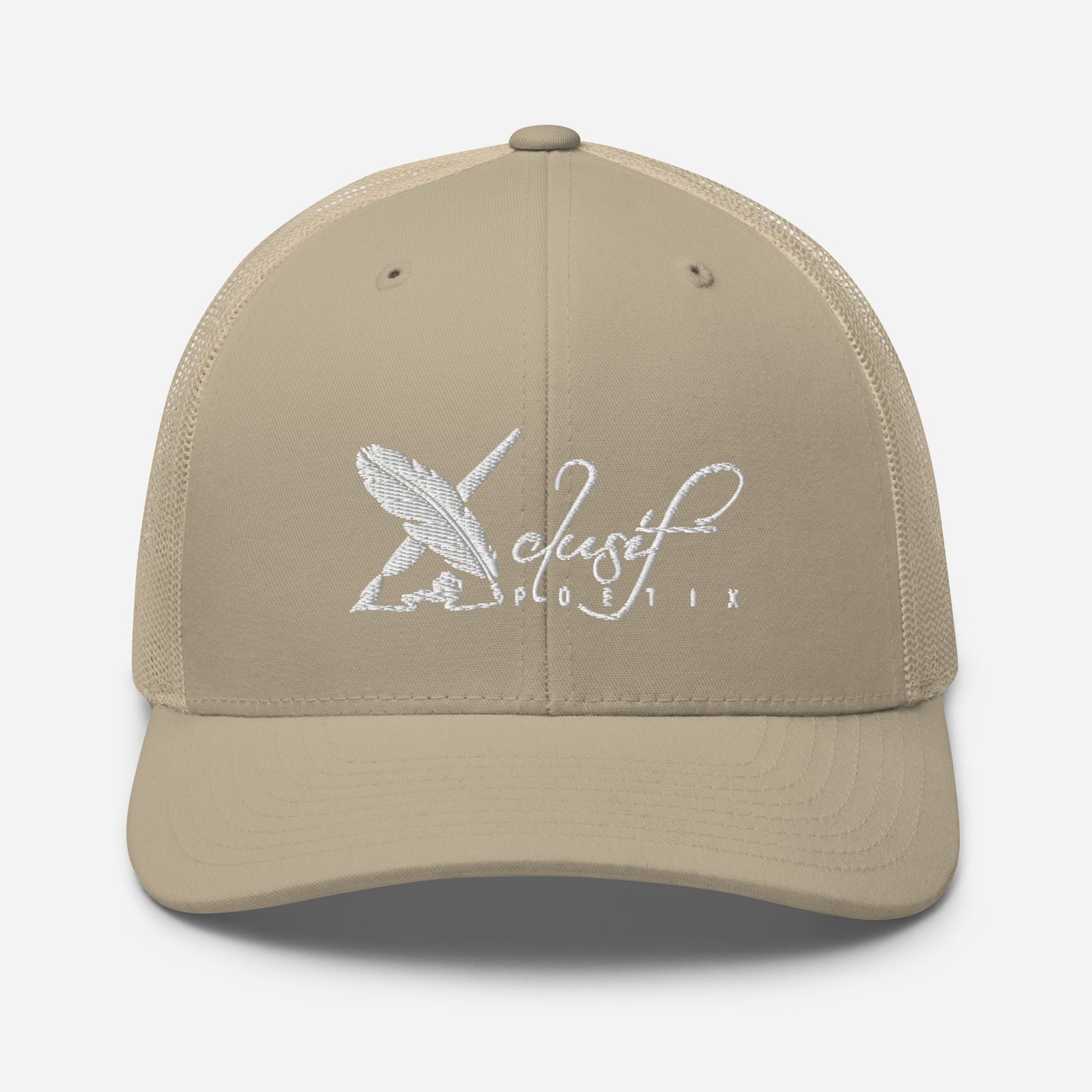 XCLUSIF POETIX WHITE LOGO Retro Trucker Cap