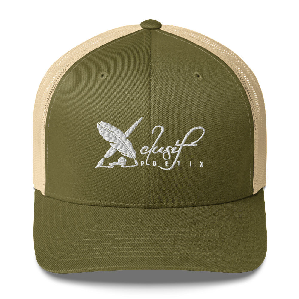 XCLUSIF POETIX WHITE LOGO Retro Trucker Cap