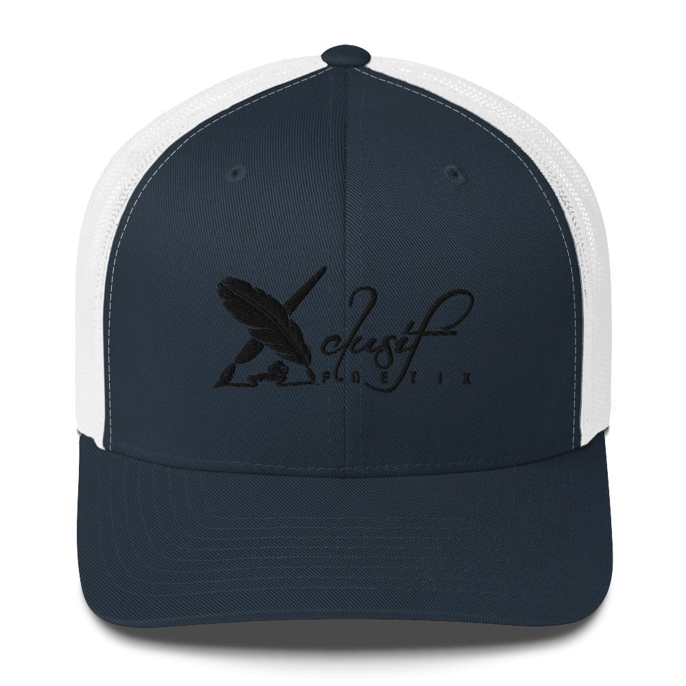 XCLUSIF POETIX BLACK LOGO Retro Trucker Cap