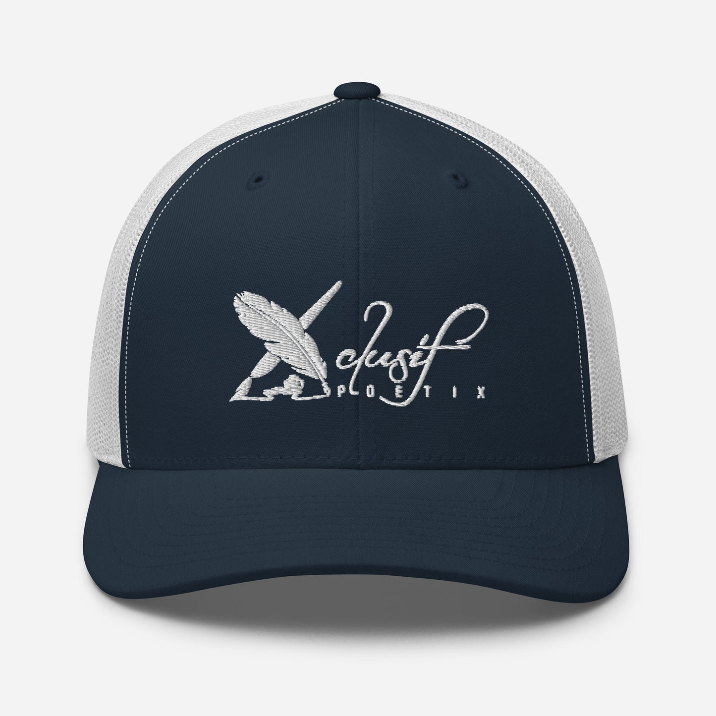 XCLUSIF POETIX WHITE LOGO Retro Trucker Cap