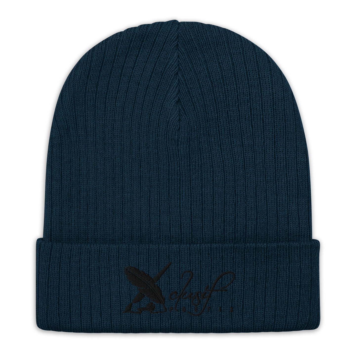 XCLUSIF POETIX BLACK LOGO Ribbed knit beanie