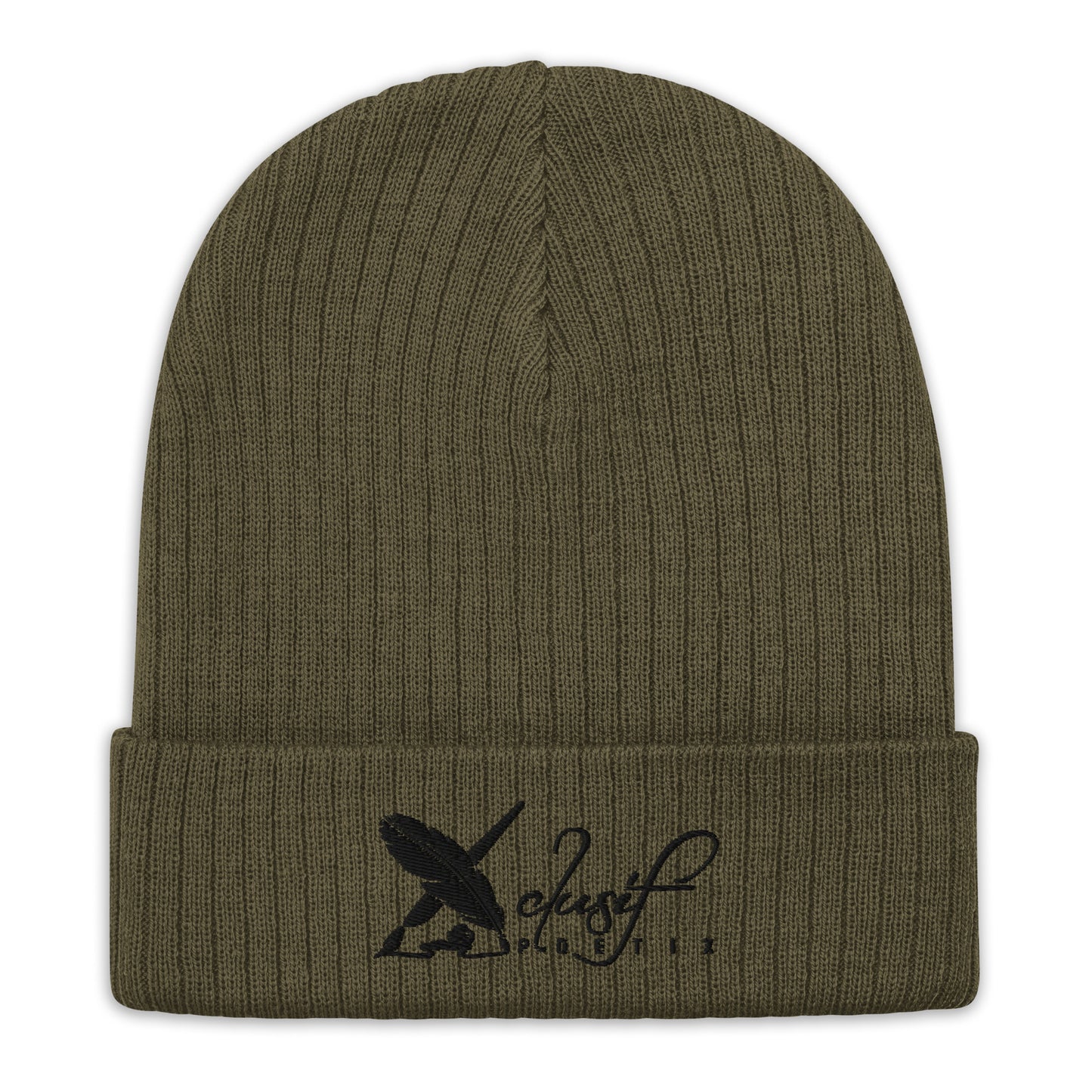 XCLUSIF POETIX BLACK LOGO Ribbed knit beanie