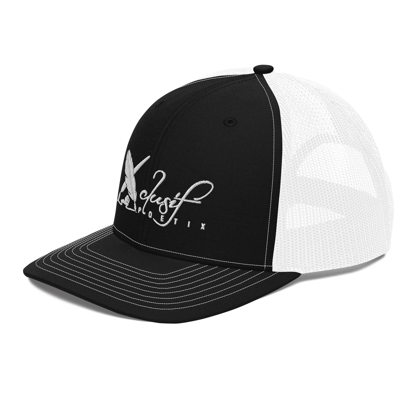 XCLUSIF POETIX WHITE LOGO Snapback Trucker Cap