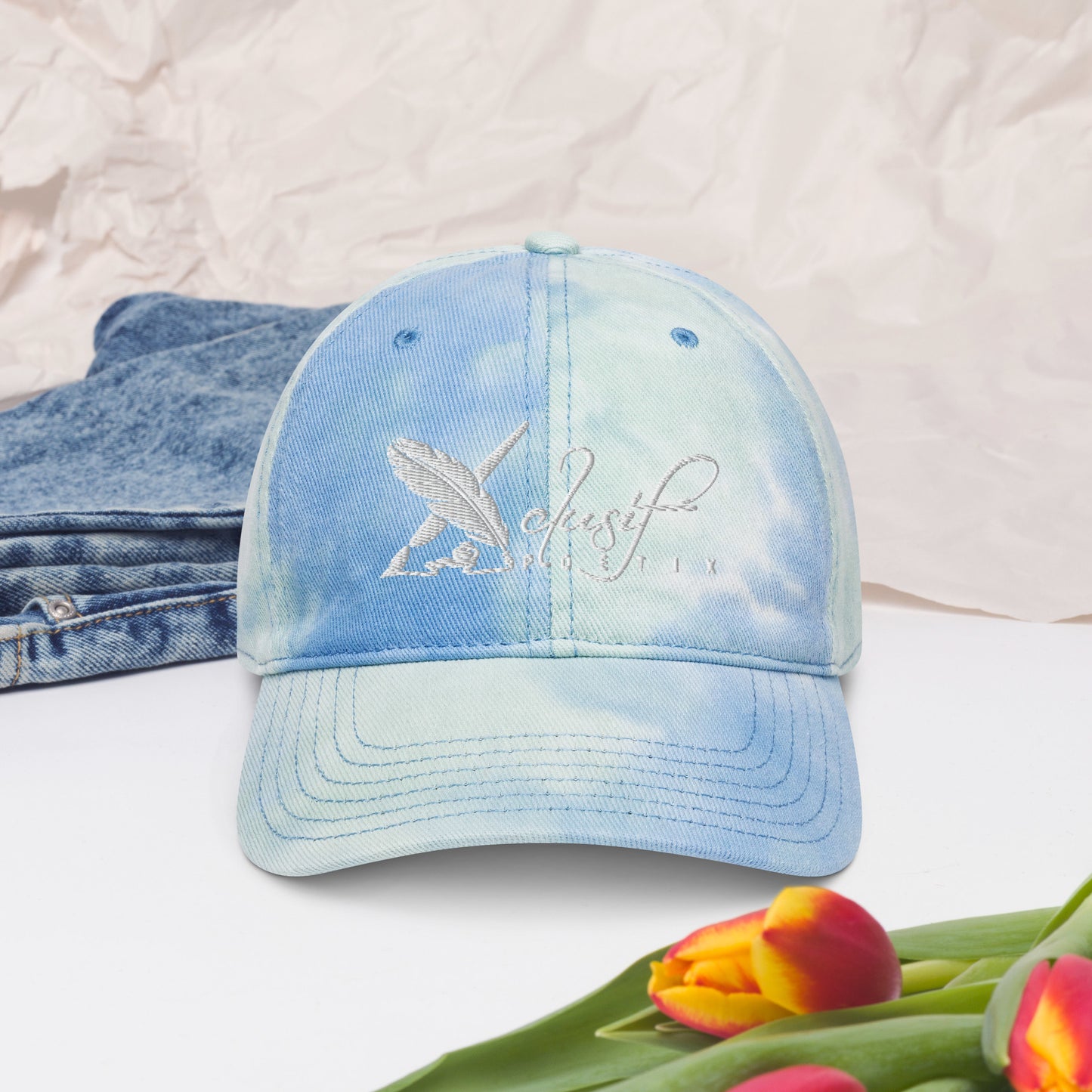 XCLUSIF POETIX WHITE LOGO Tie dye hat