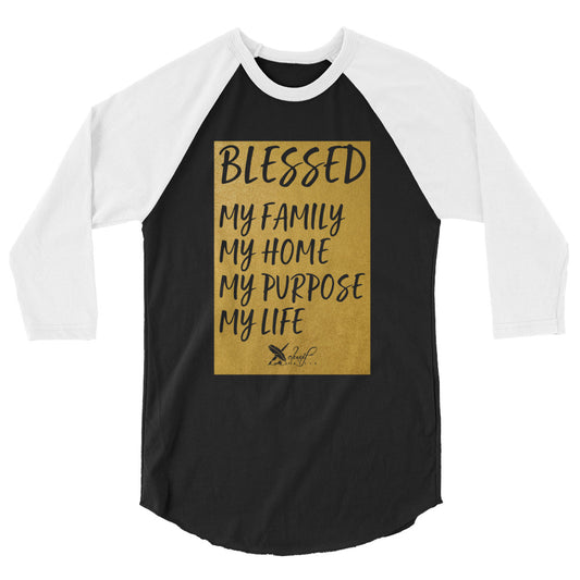 BLESSED BY XCLUSIF POETIX 3/4 sleeve raglan shirt