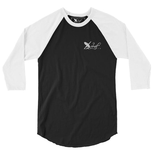 XCLUSIF POETIX WHITE LOGO 3/4 sleeve raglan shirt