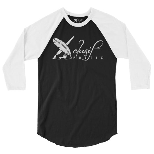 XCLUSIF POETIX BIG WHITE LOGO 3/4 sleeve raglan shirt