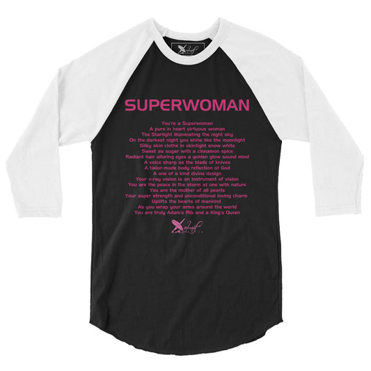 SUPERWOMAN BY XCLUSIF POETIX 3/4 sleeve raglan shirt