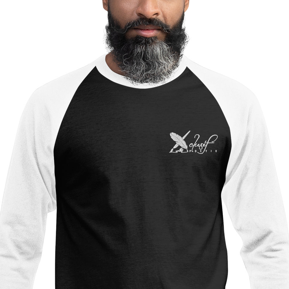 XCLUSIF POETIX WHITE LOGO 3/4 sleeve raglan shirt