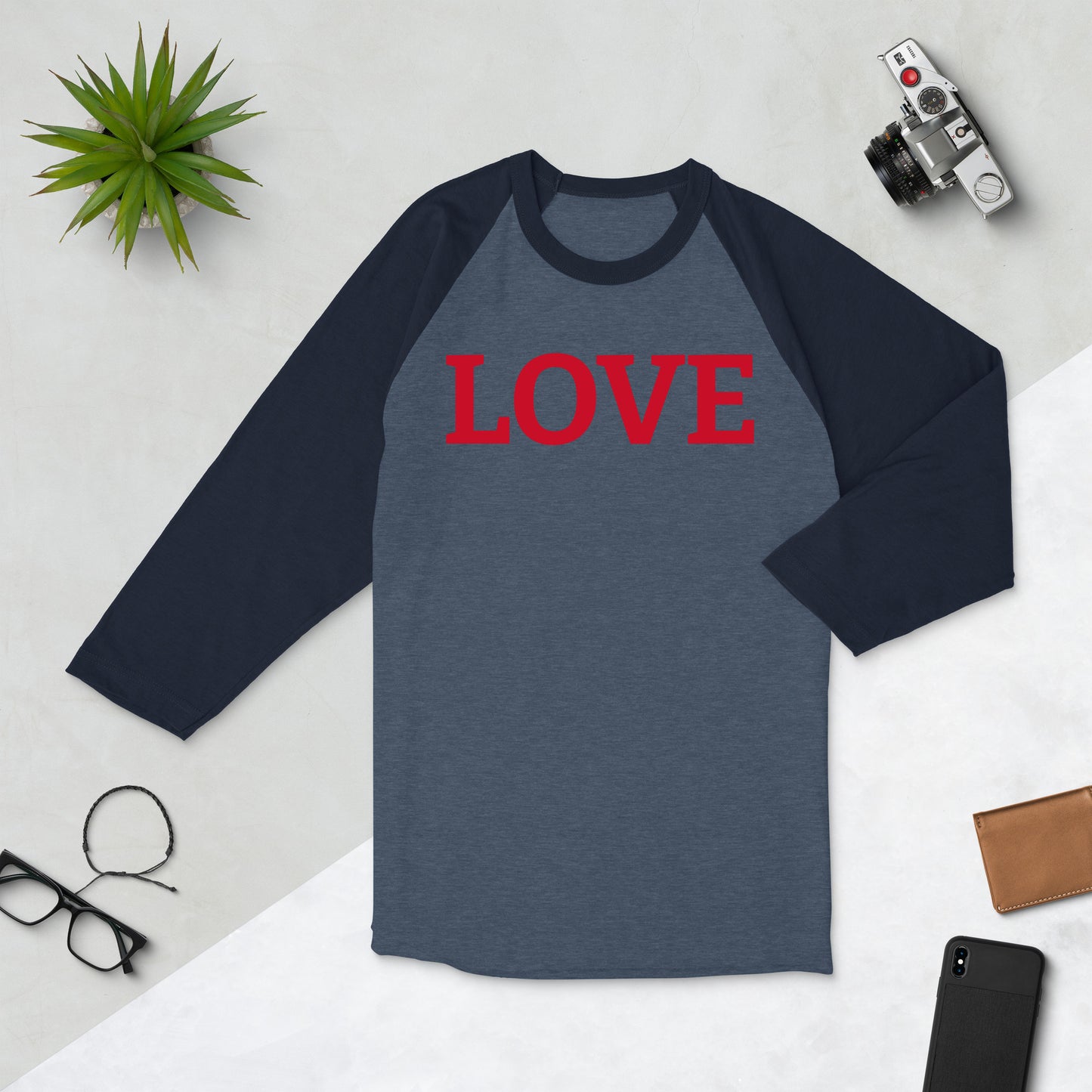 LOVE BY XCLUSIF POETIX 3/4 sleeve raglan shirt