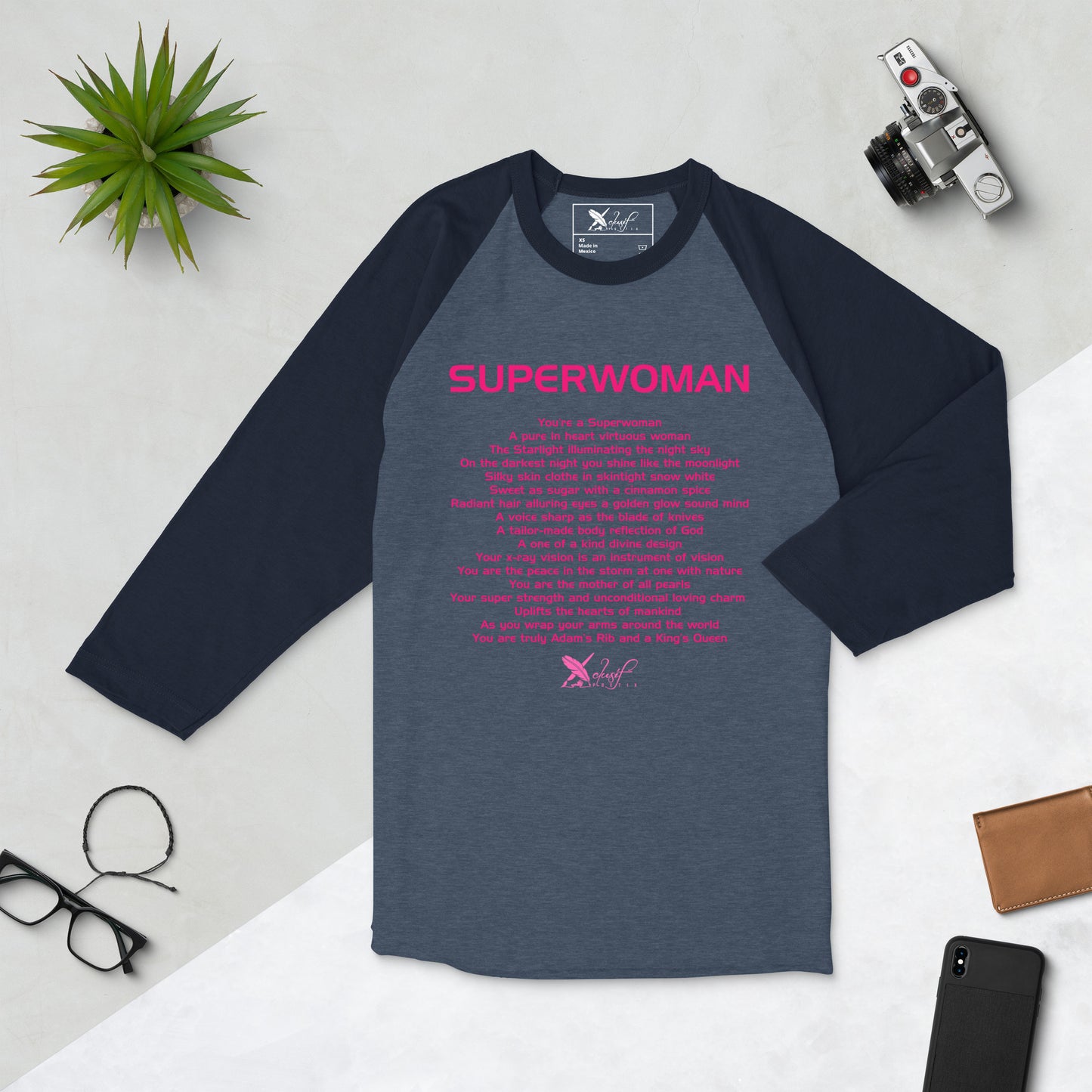 SUPERWOMAN BY XCLUSIF POETIX 3/4 sleeve raglan shirt