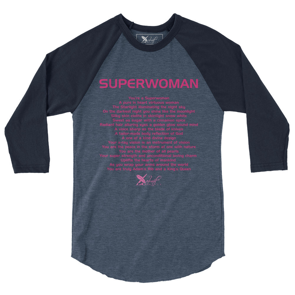 SUPERWOMAN BY XCLUSIF POETIX 3/4 sleeve raglan shirt