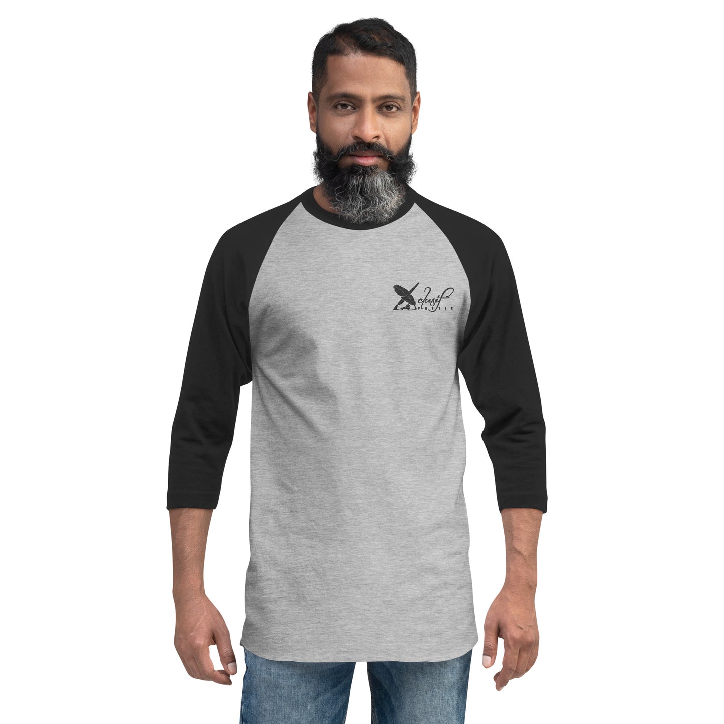 XCLUSIF POETIX BLACK LOGO 3/4 sleeve raglan shirt