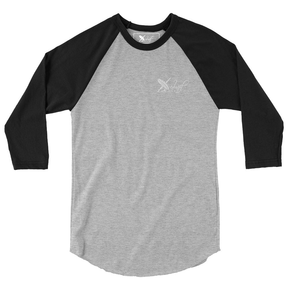 XCLUSIF POETIX WHITE LOGO 3/4 sleeve raglan shirt